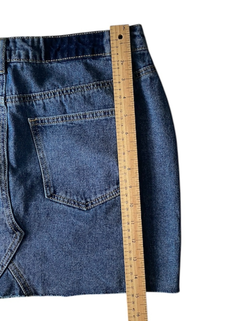 Vero Moda Raw Hem Mini Denim Skirt - Picture 5 of 9